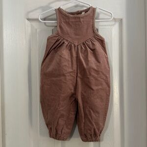 Quincy Mae Baby Girl Corduroy Dust Pink Bubble Romper 98% Organic Cotton